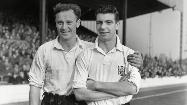 Jezzard (left) was not only a Fulham legend on the pitch but later also managed the club