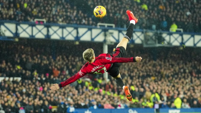Garnacho scored a stunning bicycle kick against Everton to win the Puskas Award