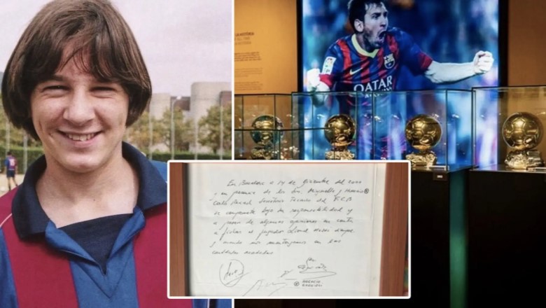 The legendary paper napkin contract marks the beginning of the historic journey for Messi at Barcelona