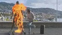 ‘This Is God’s last warning’: Cristiano Ronaldo statue set on fire with ominous message